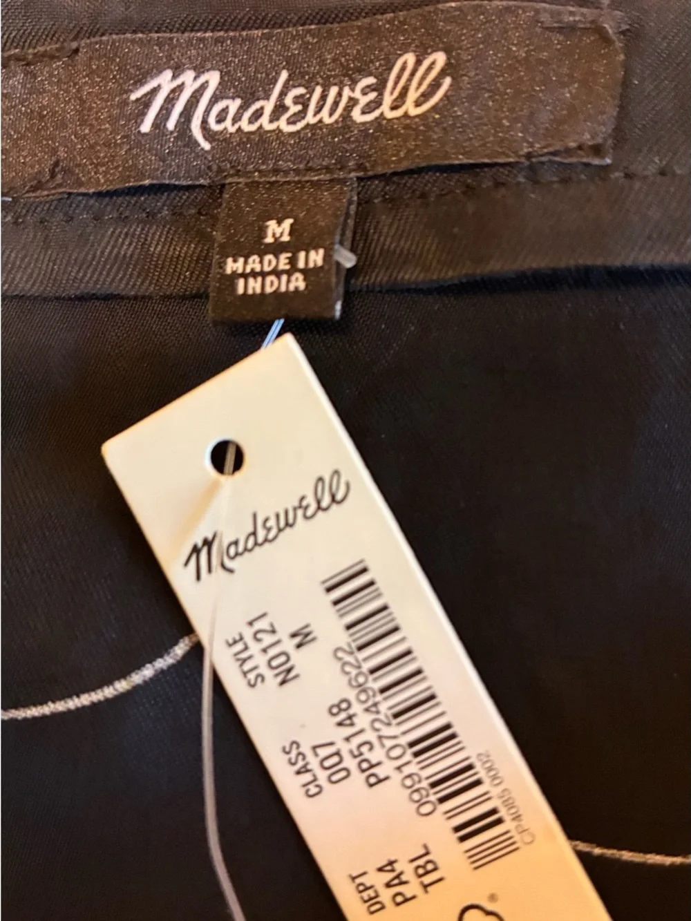Madewell Black Mini Dress with White Floral Outline